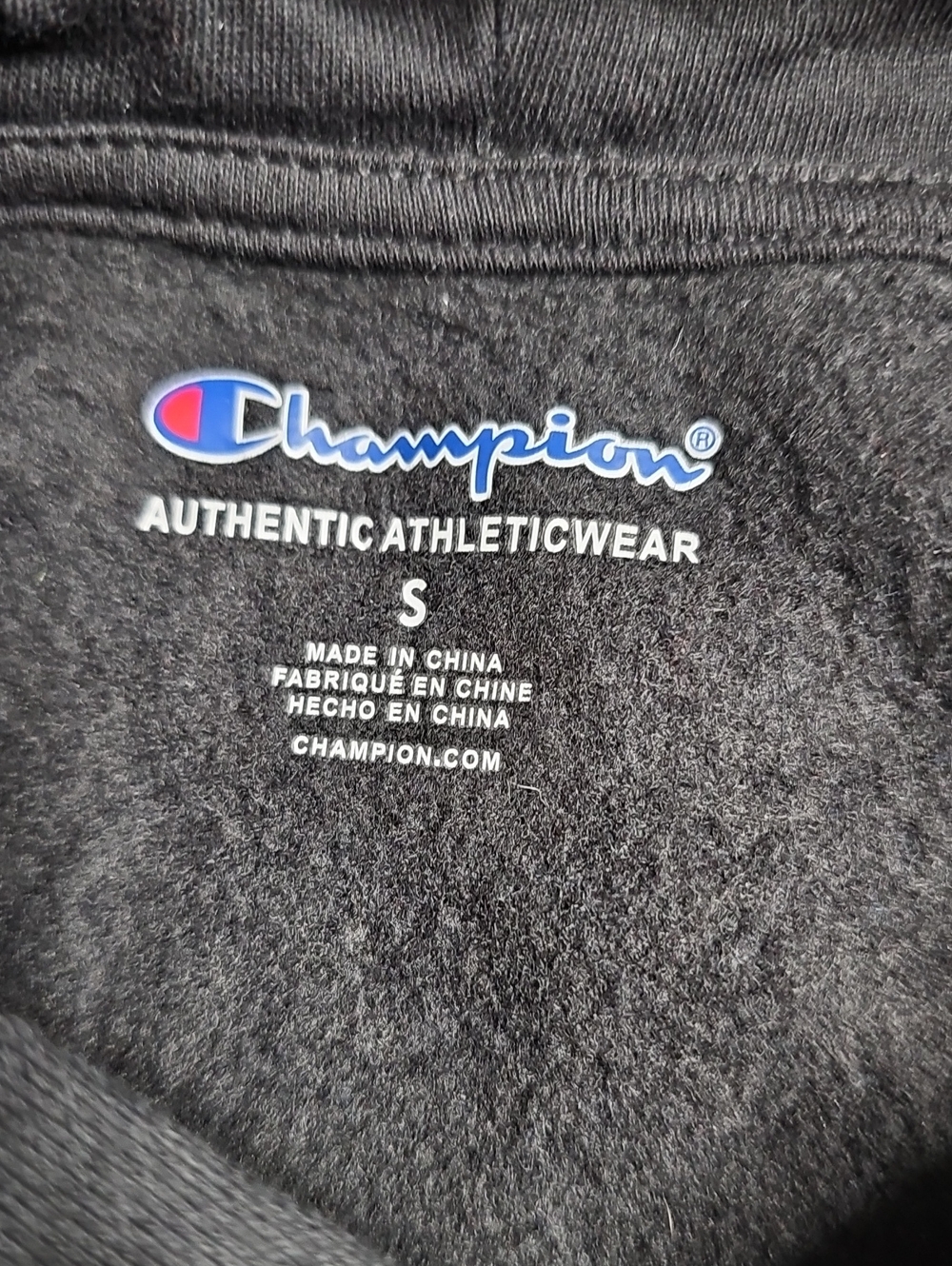 Champion Black Hoodie with Red & White Logo Print - Picture 4 of 4
